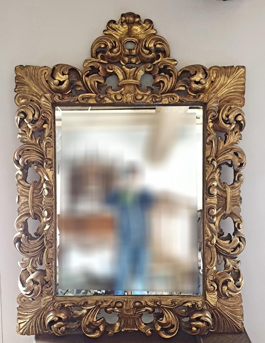 Monumental Carved And Gilded Mirror