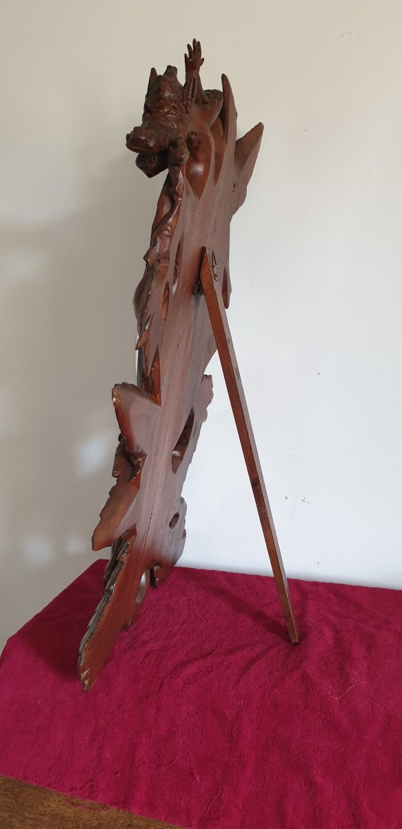 Witch Mirror In Carved Wood-photo-4