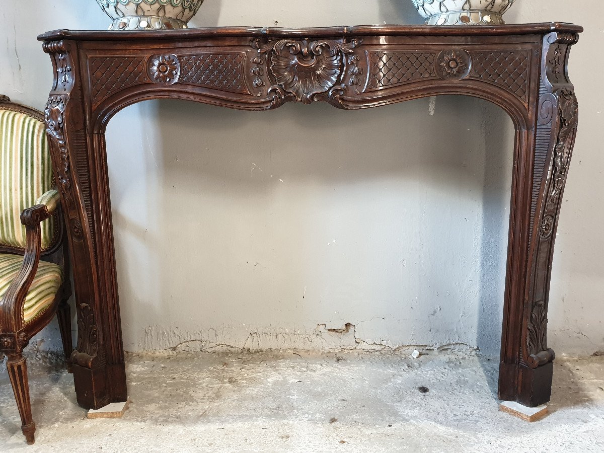 Louis XV Walnut Fireplace