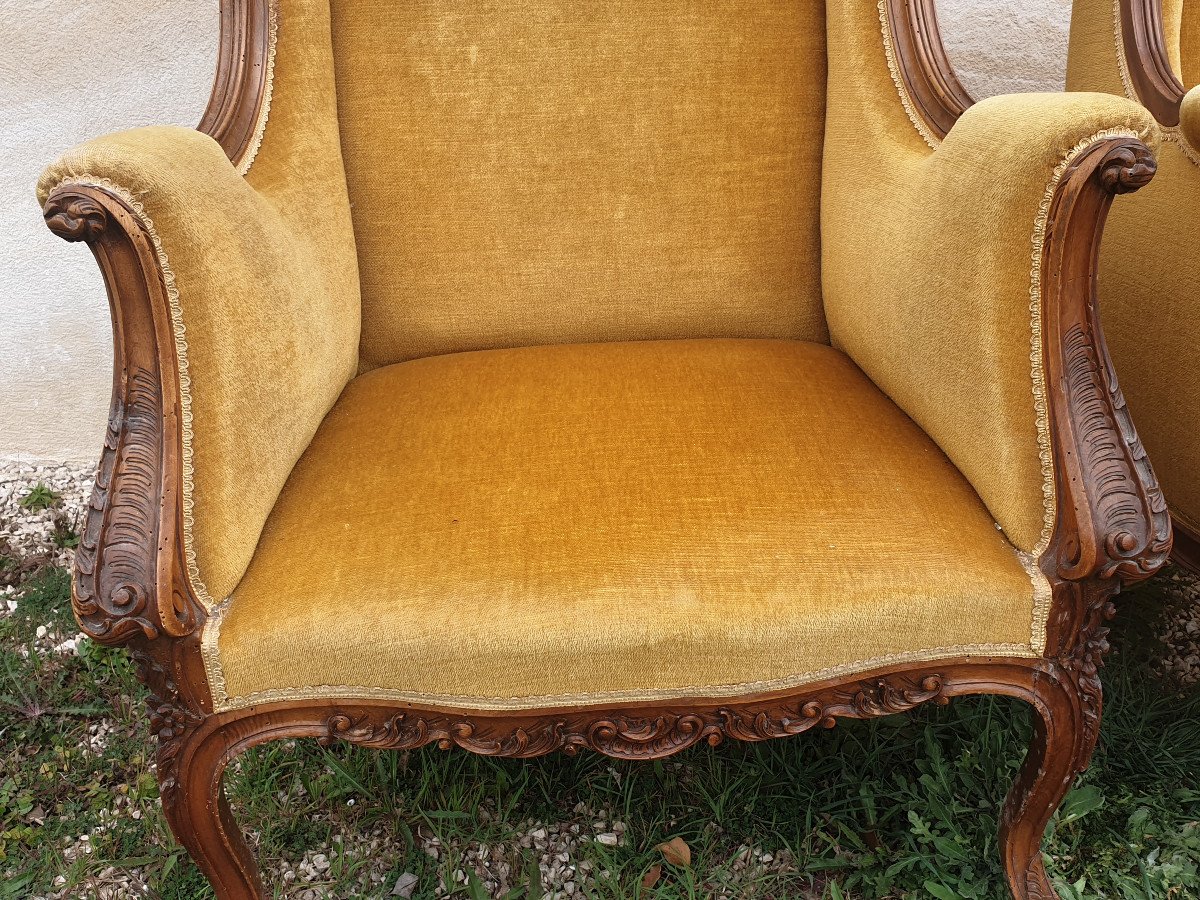 Pair Of Bergeres Louis XV Style-photo-3