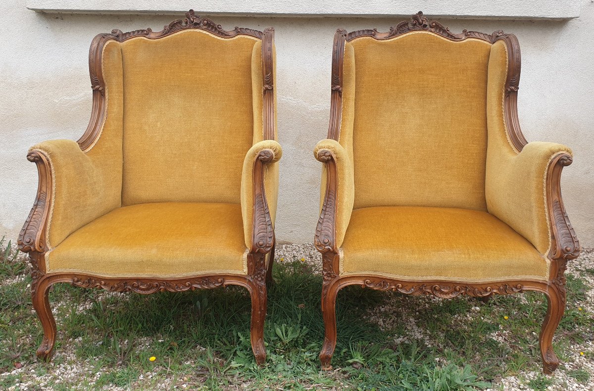 Pair Of Bergeres Louis XV Style-photo-4