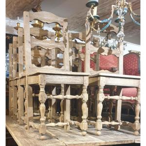 Set Of 10 Lorraine Chairs In Natural Wood 