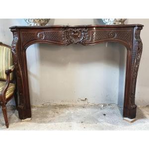 Louis XV Walnut Fireplace