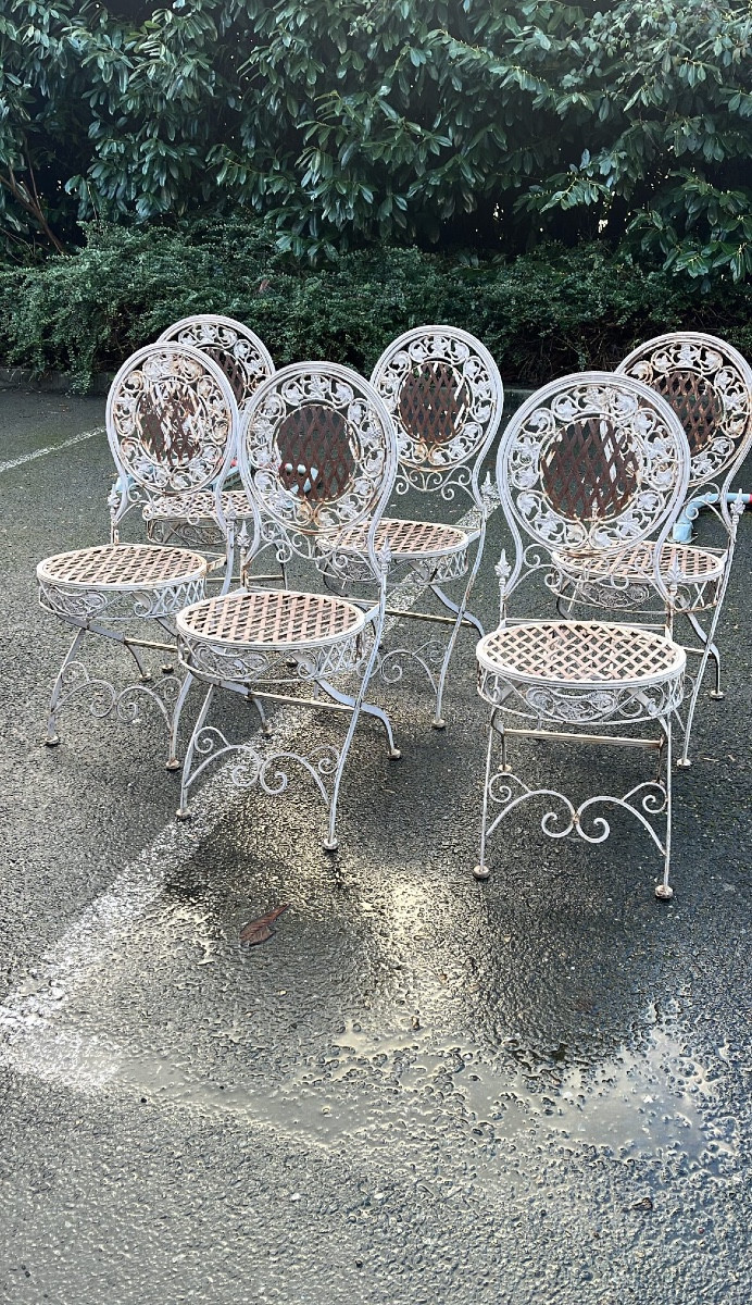 6 chaises de jardin Fer Forgé 