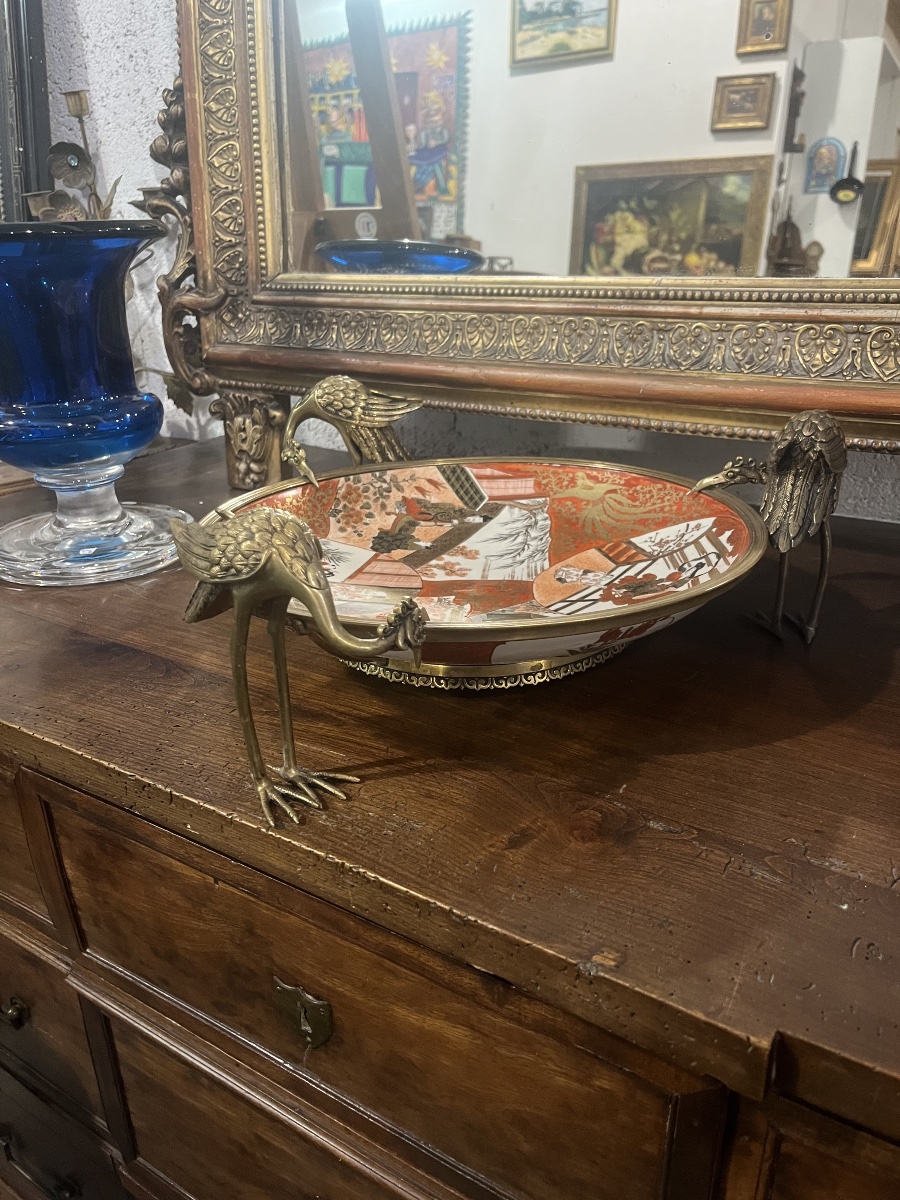 Coupe Japonaise socle en Bronze Maison Alphonse Giroux 