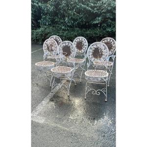 6 Wrought Iron Garden Chairs 