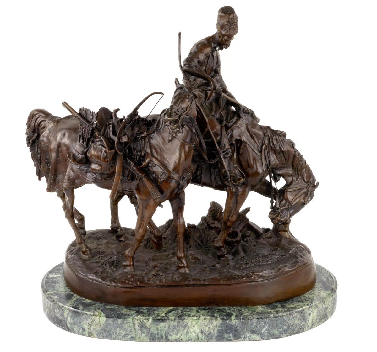Bronze Sculpture Zaporozhye Cossack After The Battle. Model E. Lansere.