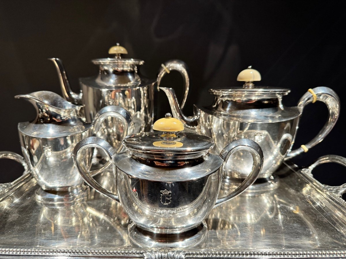 Tea And Coffee Service In 800 Silver Milano-photo-2