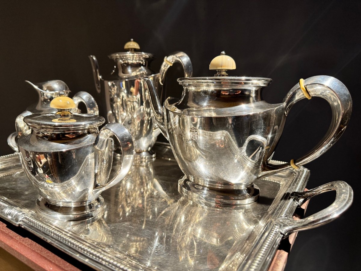 Tea And Coffee Service In 800 Silver Milano-photo-3