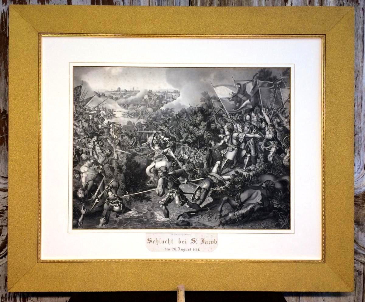 Grande Gravure Du XIXème Siècle — Scène De Bataille De 1444 -photo-4