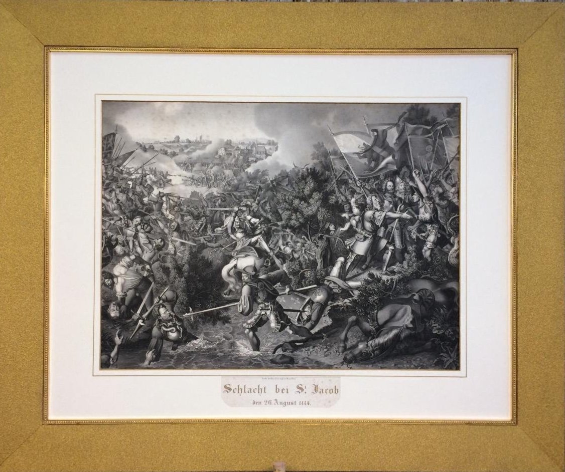 Grande Gravure Du XIXème Siècle — Scène De Bataille De 1444 