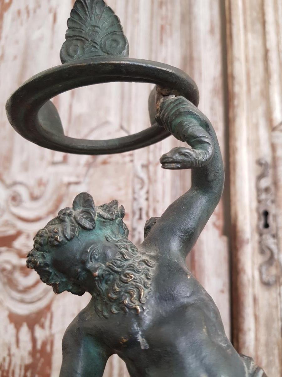 Sculpture " Bacchus ". Bronze. XIXème Siècle.-photo-1