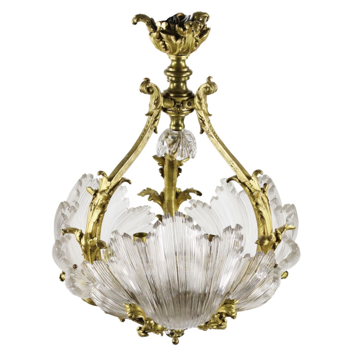 Chandelier In Gilded Bronze By Lerolle Frères, Napoleon III Period. France-photo-2