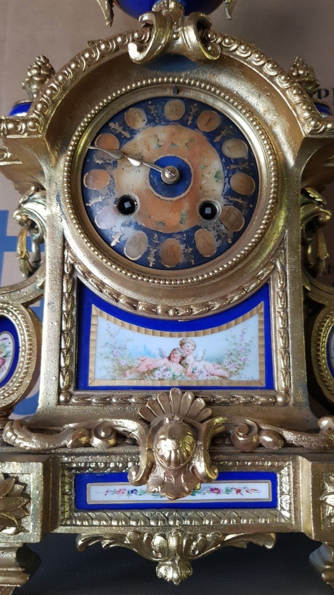 Pendule Avec Des Médaillons En Porcelaine. H-41cm-photo-4