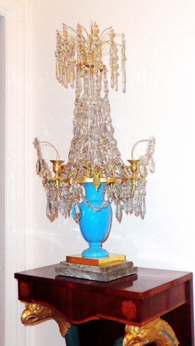Grand Lustre De Table, Russie XIXe. H-91cm-photo-3