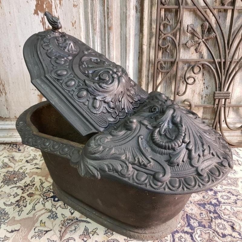 Conteneur En Fonte Pour Le Charbon. XIX ème Siècle-photo-2