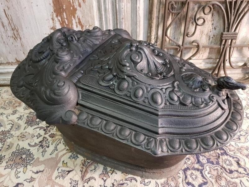 Conteneur En Fonte Pour Le Charbon. XIX ème Siècle-photo-3