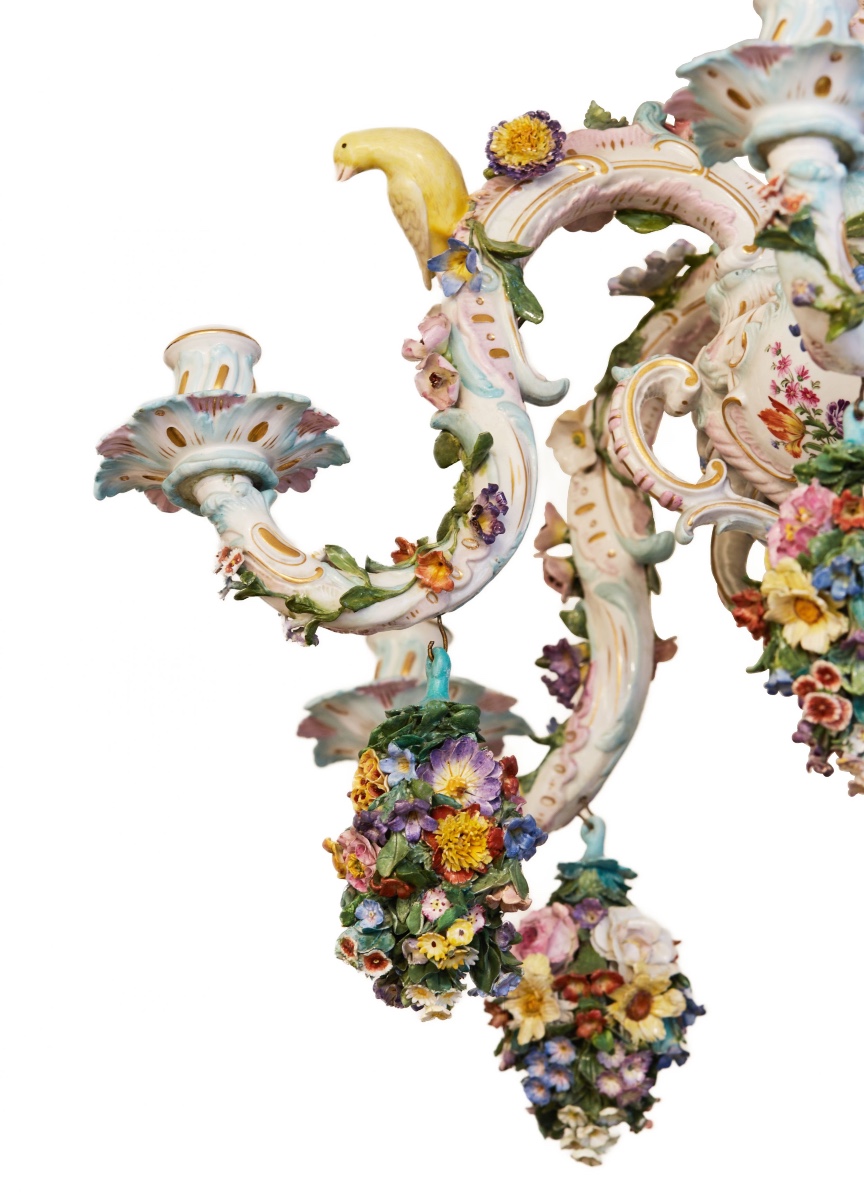  Porcelain Chandelier Meissen 1790, From The.residence Of King Alfonso XIII-photo-3