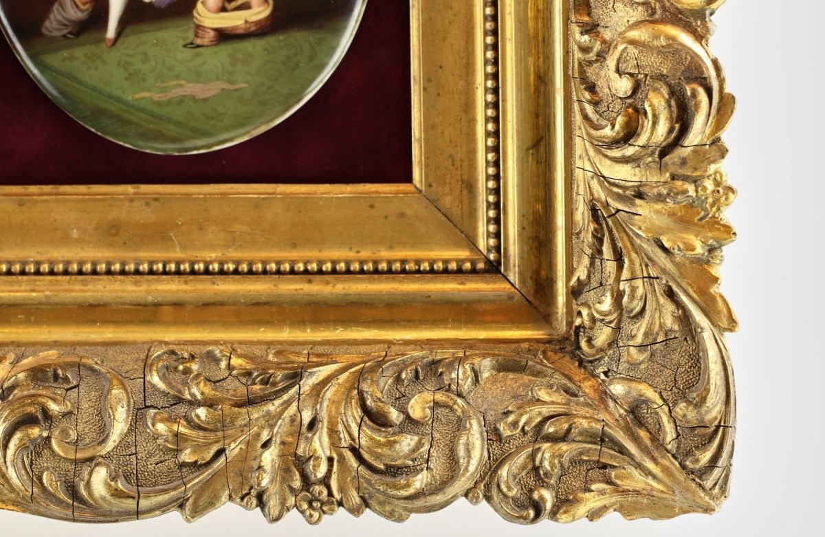 Plaque De Porcelaine "love Game", Kpm Berlin, Vers 1830-photo-4