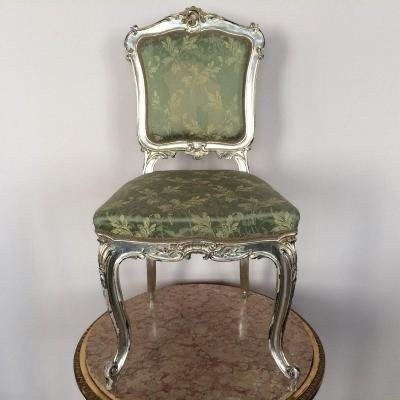 Chaise Du хix ème Siècle. Bois Argenté-photo-2