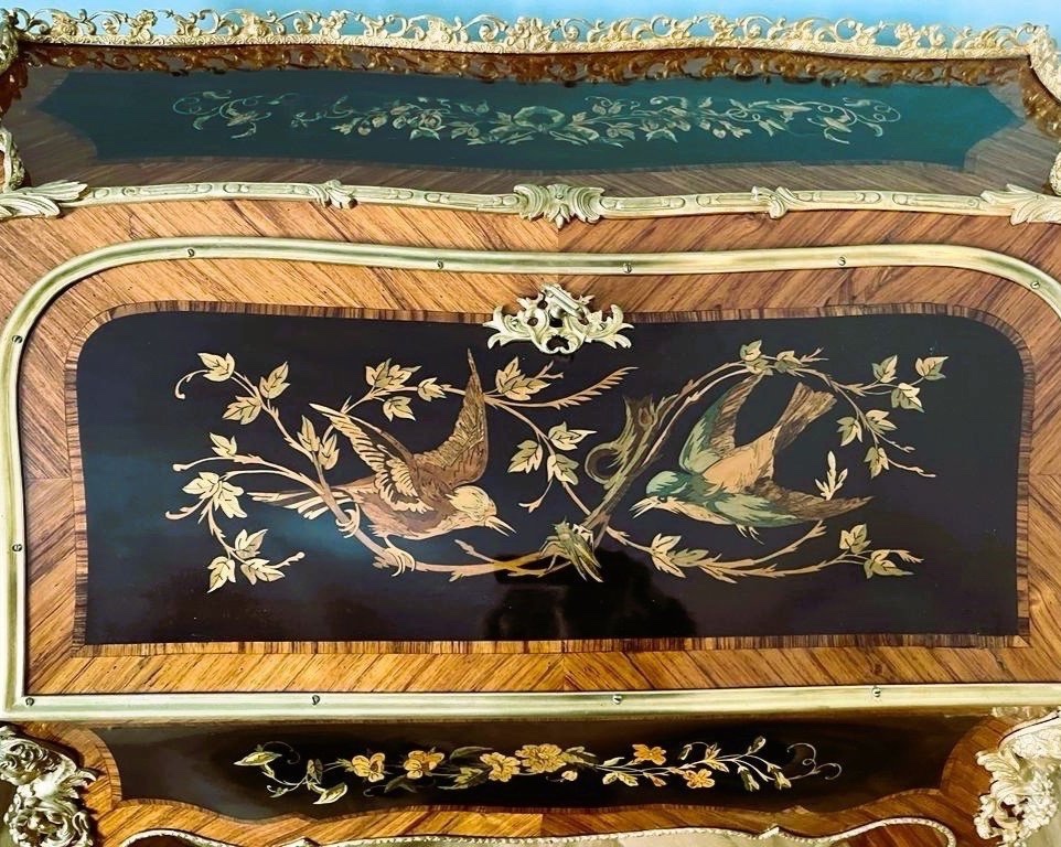 Bureau In The Style Of Alphonse Giroux. Marquetry. 19th Century.-photo-2