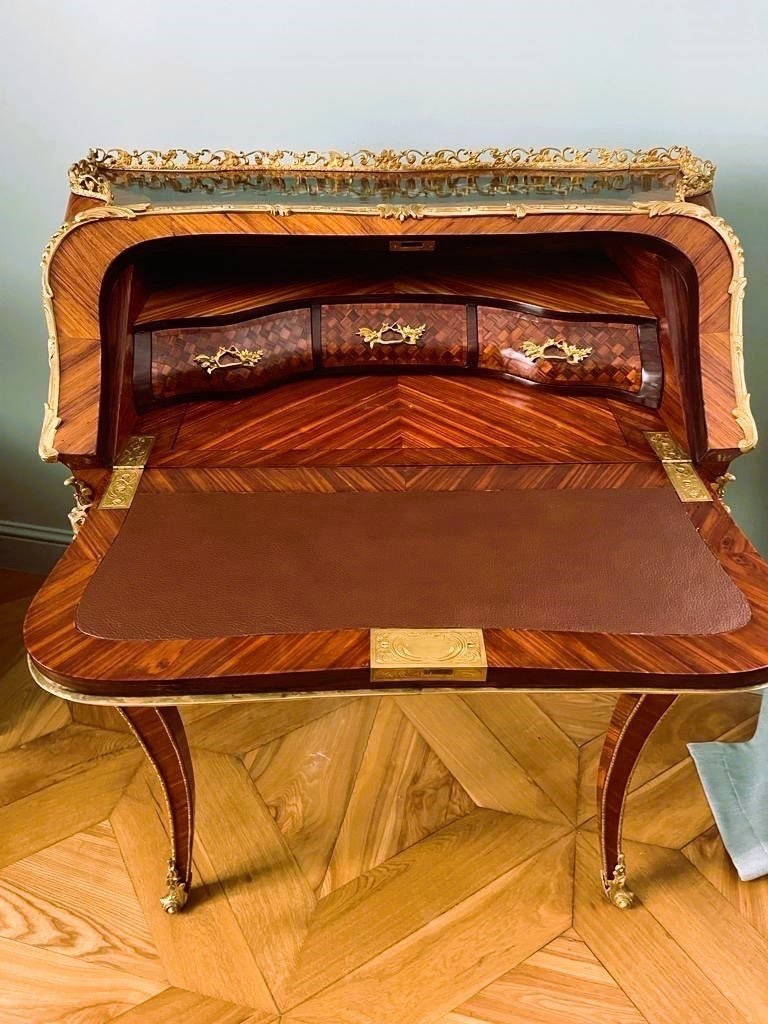 Bureau In The Style Of Alphonse Giroux. Marquetry. 19th Century.-photo-4
