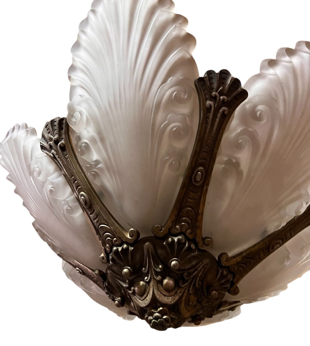 Art Deco Chandelier. Bronze