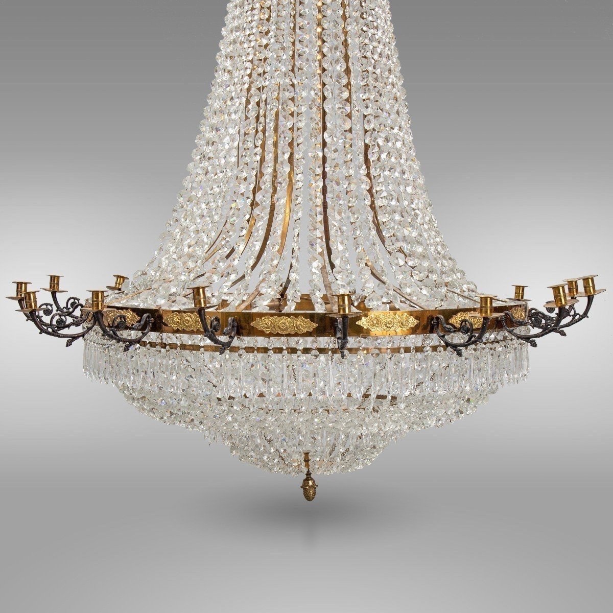 Très Grand Lustre En Cristal De Style Empire. H-180cm D-125cm-photo-4