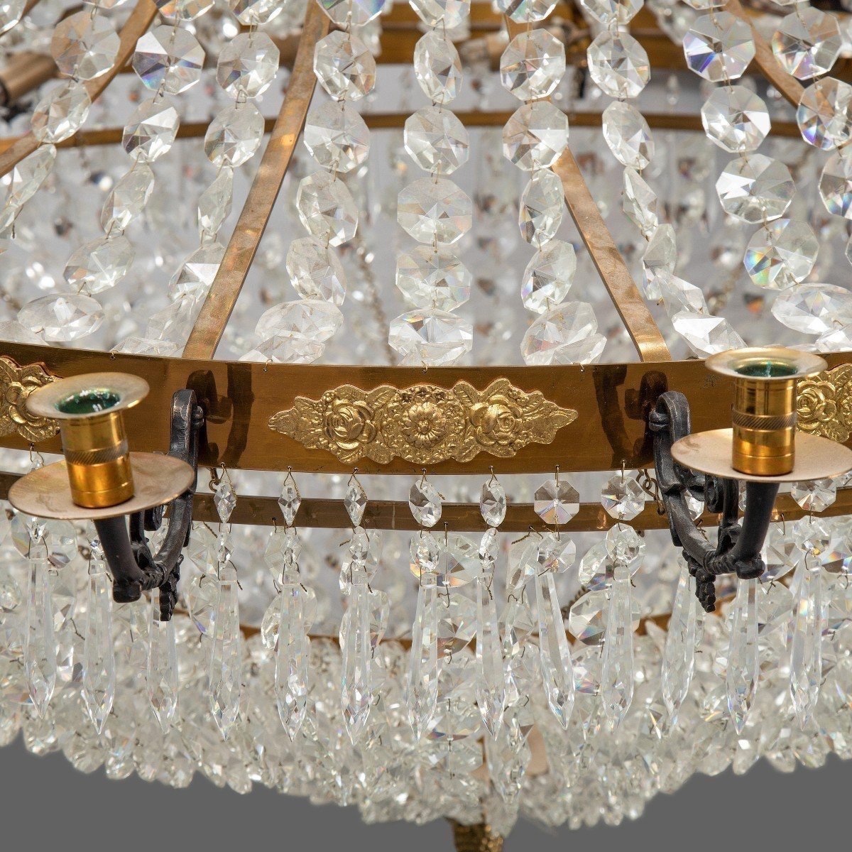 Très Grand Lustre En Cristal De Style Empire. H-180cm D-125cm-photo-3