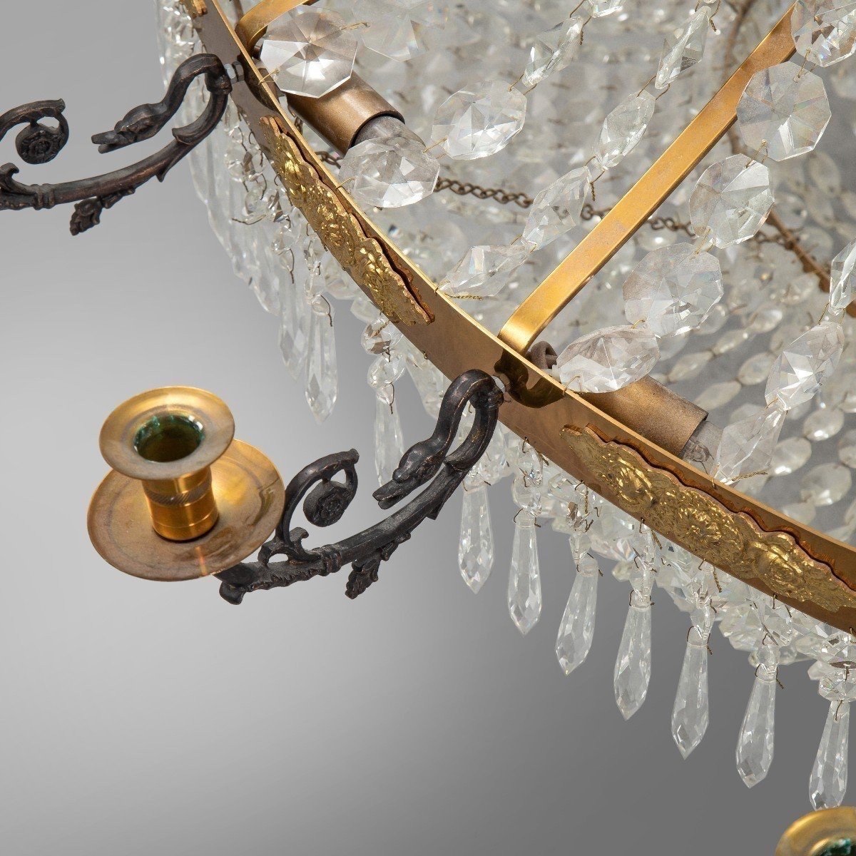 Très Grand Lustre En Cristal De Style Empire. H-180cm D-125cm-photo-4