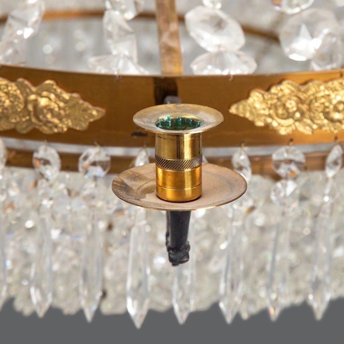Très Grand Lustre En Cristal De Style Empire. H-180cm D-125cm-photo-5