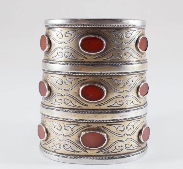 Bracelet En Argent Massif Avec Des Carnioles