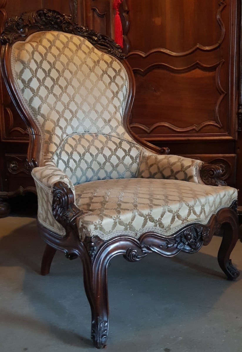 Fauteuil Boudoir. XIXème Siècle. Acajou-photo-1