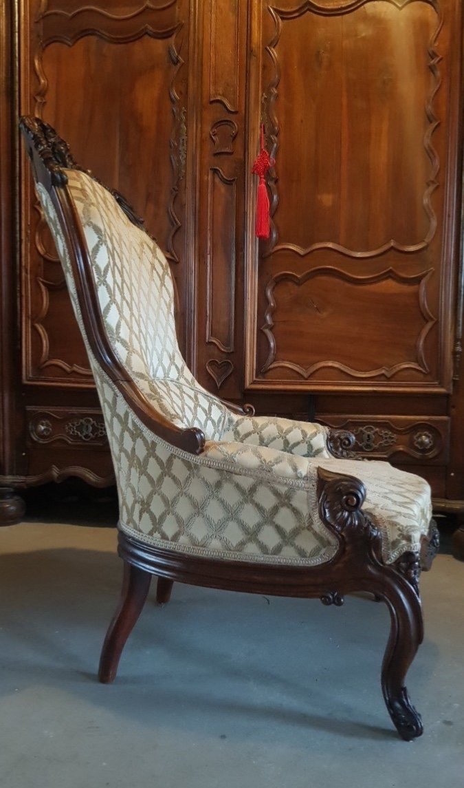 Fauteuil Boudoir. XIXème Siècle. Acajou