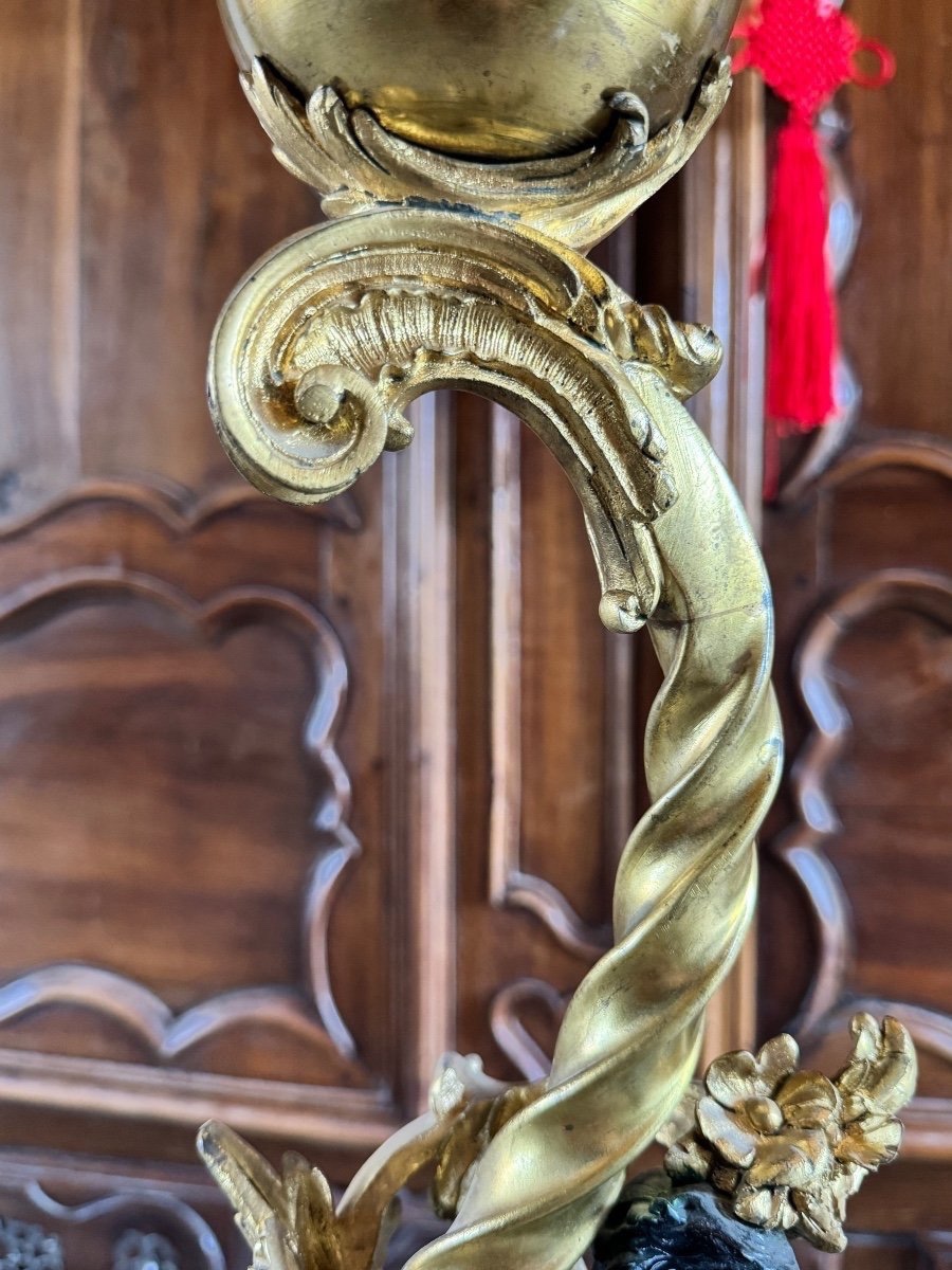 Floor Lamp With Mythological Figures, 19th Century, H-109cm-photo-2