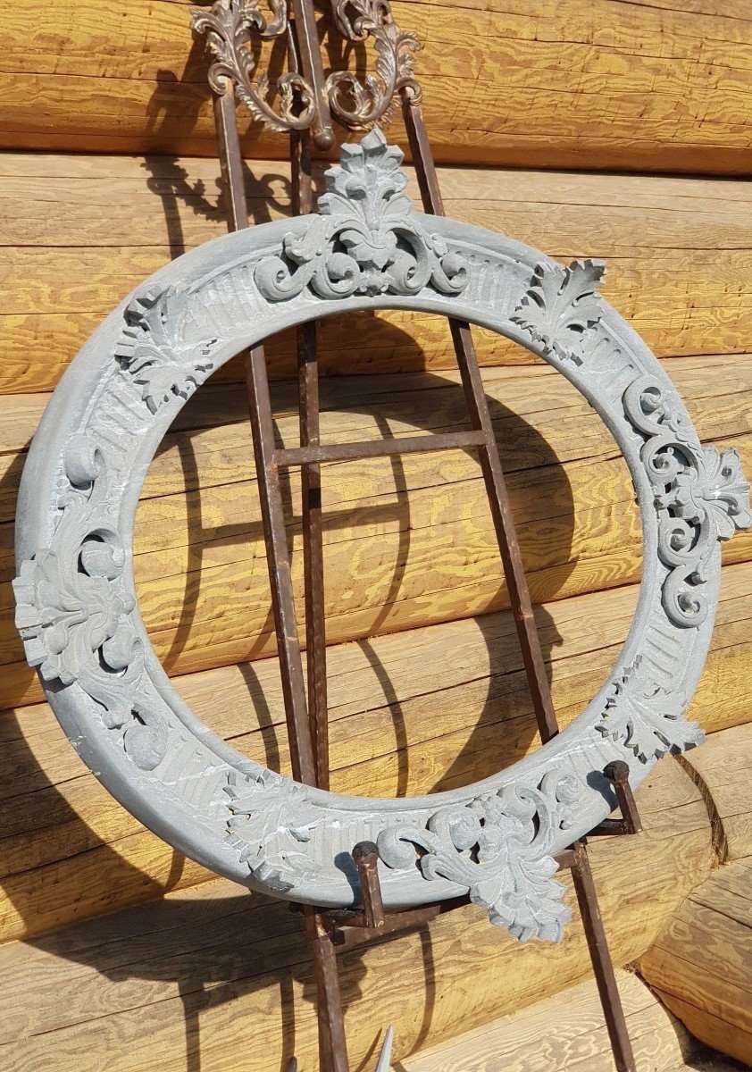 Cadre Ovale En Régule XIX ème Siècle. L-96cm-photo-2