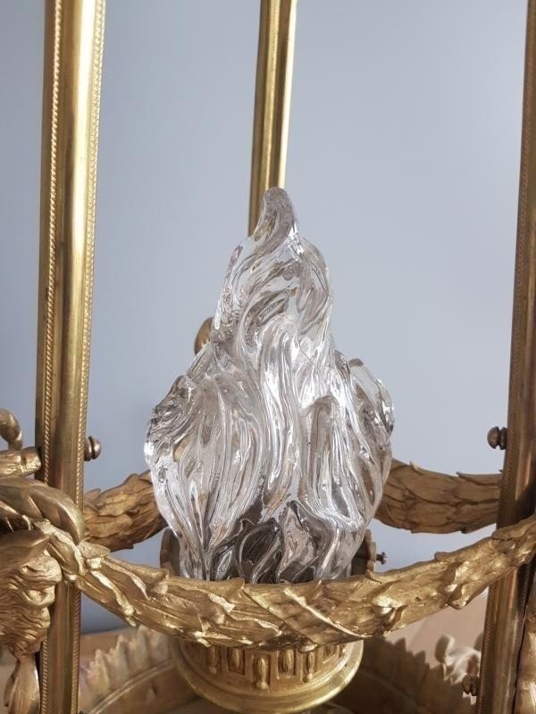 Lustre En Bronze De Style Louis XVI-photo-3