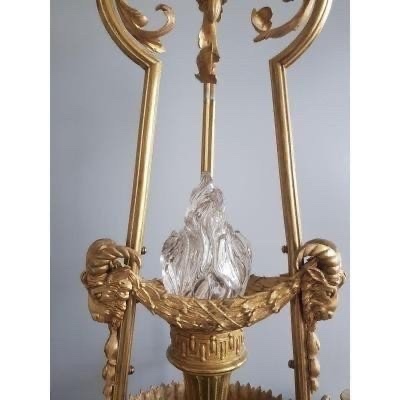 Lustre En Bronze De Style Louis XVI-photo-4