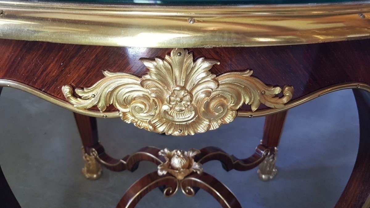 Salon Table. Marquetry. 19th Century-photo-3