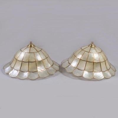 A Pair Of Pearl Lamps. Electrified. D-35cm. 1960-70-photo-2