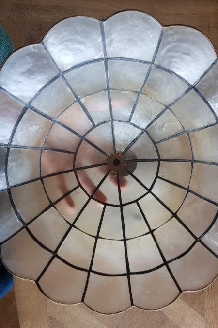 A Pair Of Pearl Lamps. Electrified. D-35cm. 1960-70