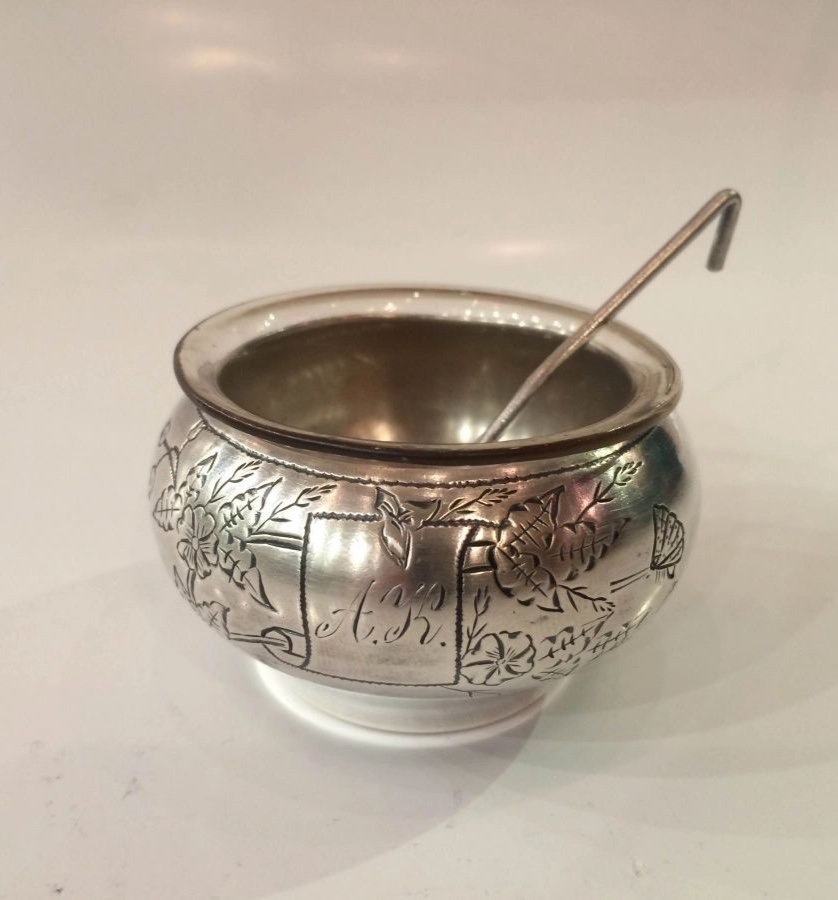 Russian Salt Cellar In The Shape Of A Pot. 1886-photo-3