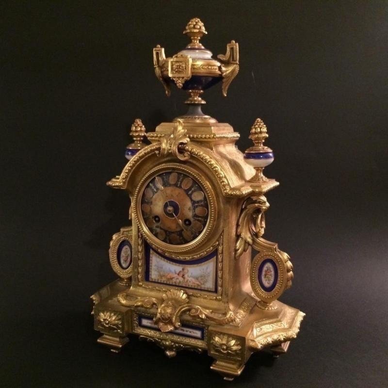 Clock With Porcelain Medallions. H-41cm-photo-4