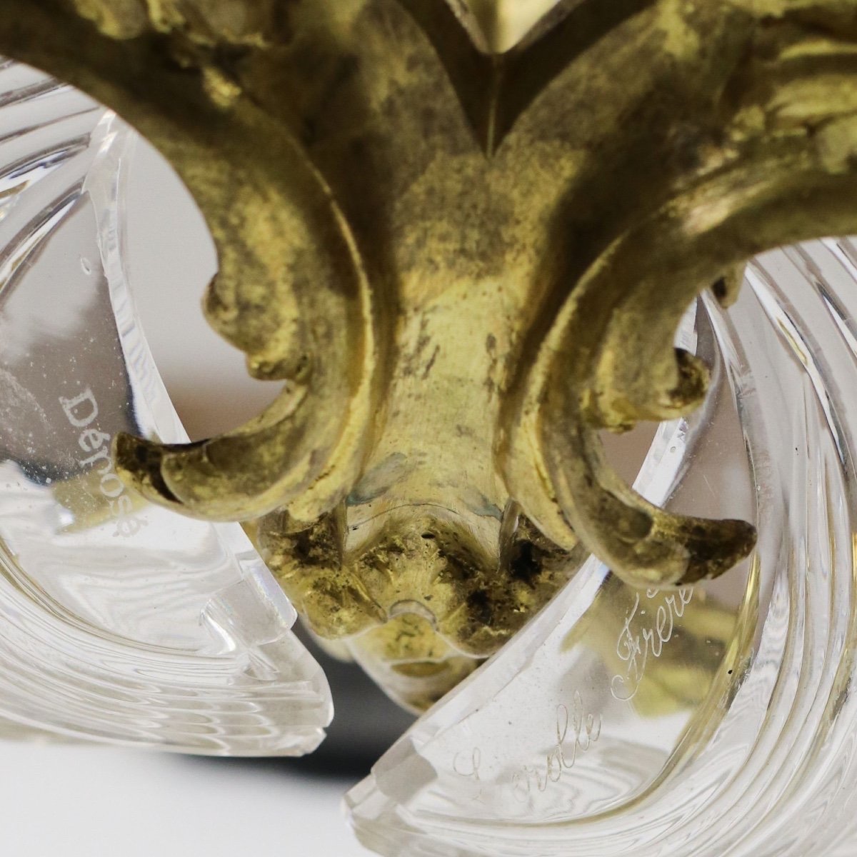 Gilded Bronze Chandelier By Lerolle Brothers, Napoleon III. France-photo-3