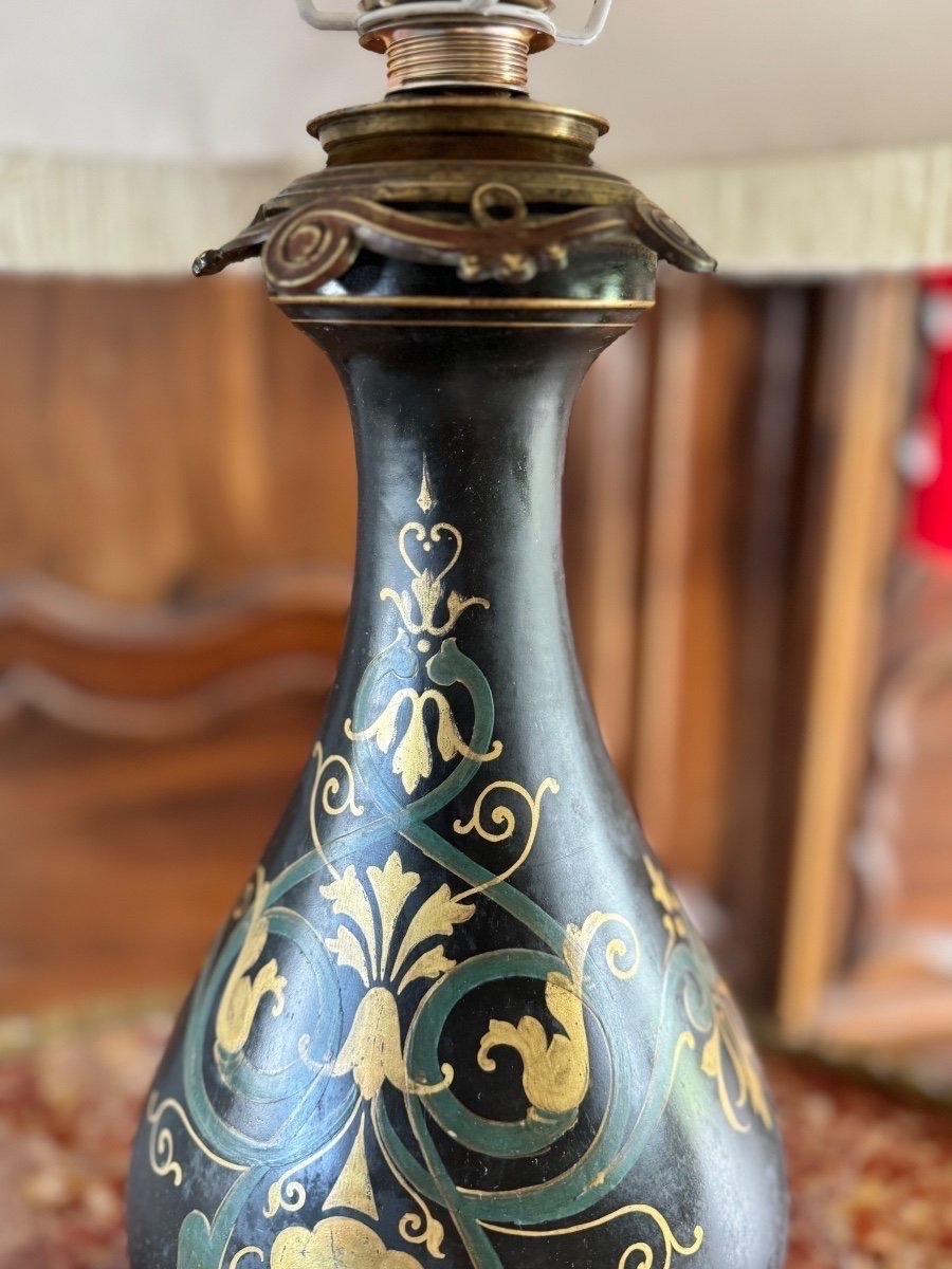 C. H. STOBWASSER & CO. LAMPE DE TABLE EN PORCELAINE NOIRE-photo-1