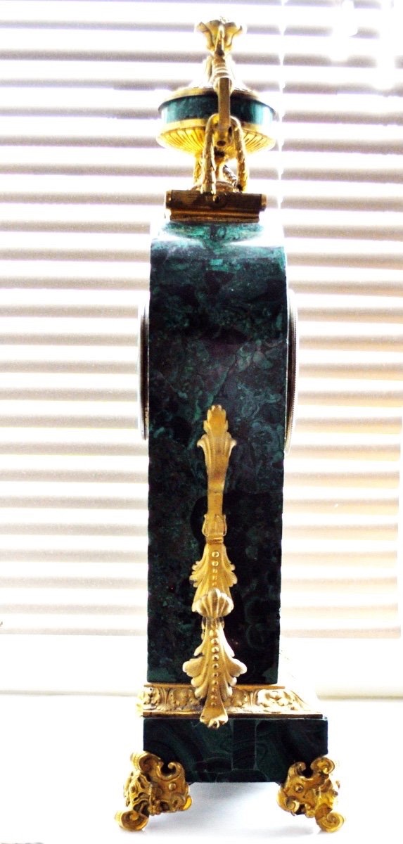 Malachite Clock. Napoleon III H-52cm-photo-3