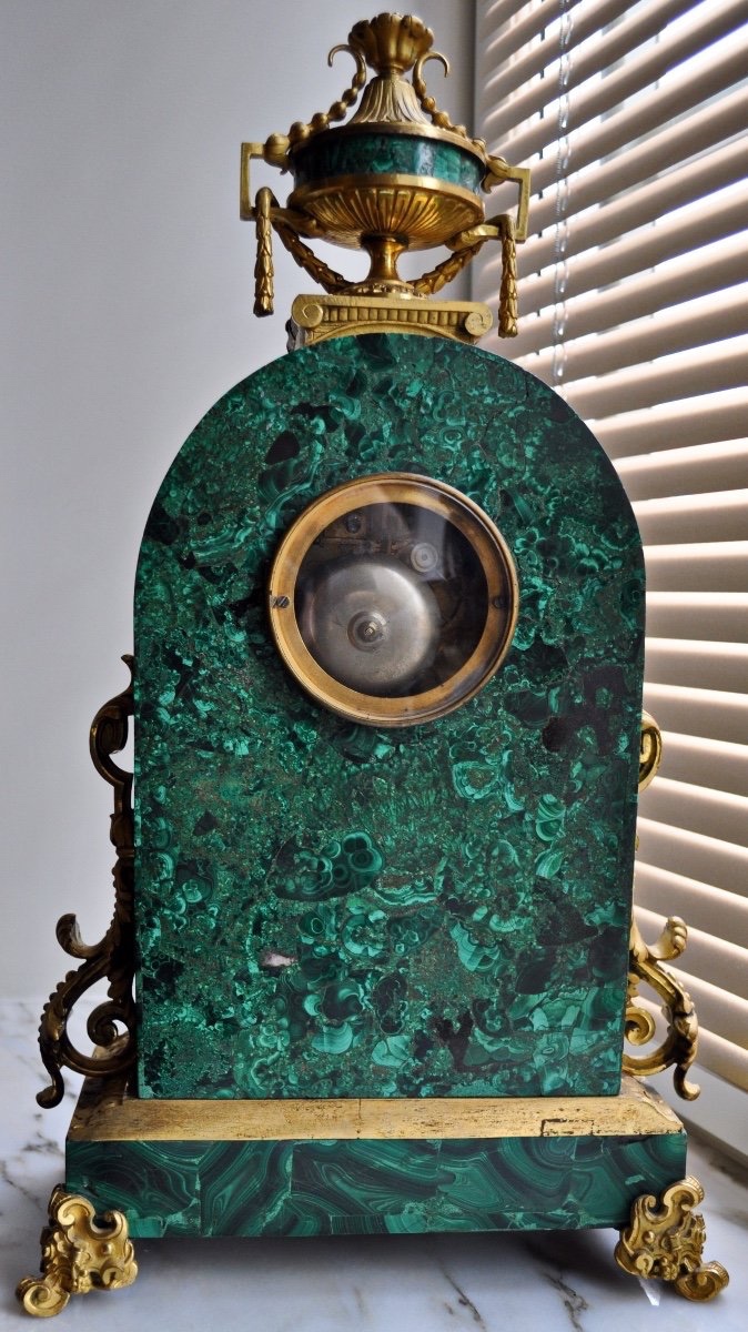Malachite Clock. Napoleon III H-52cm-photo-4