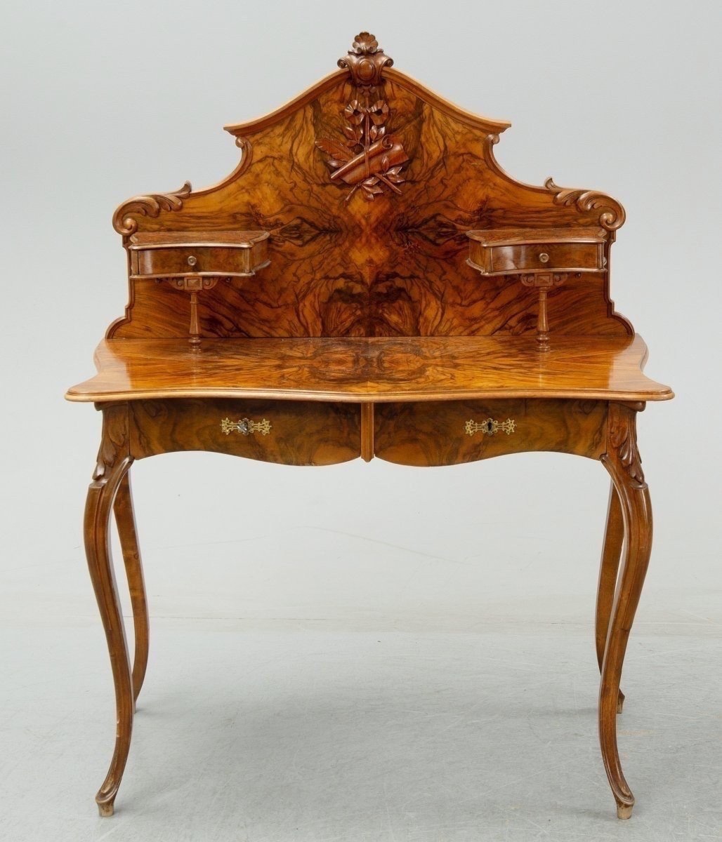 Walnut Root Writing Desk.