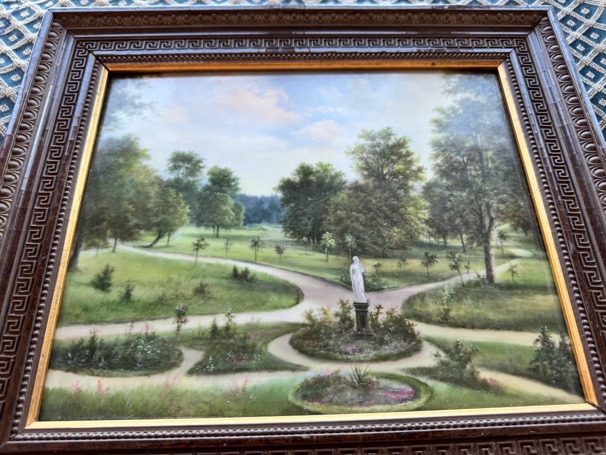 PEINTURE SUR PORCELAINE XIXÈME SIÈCLE. 45CMX39CM-photo-2