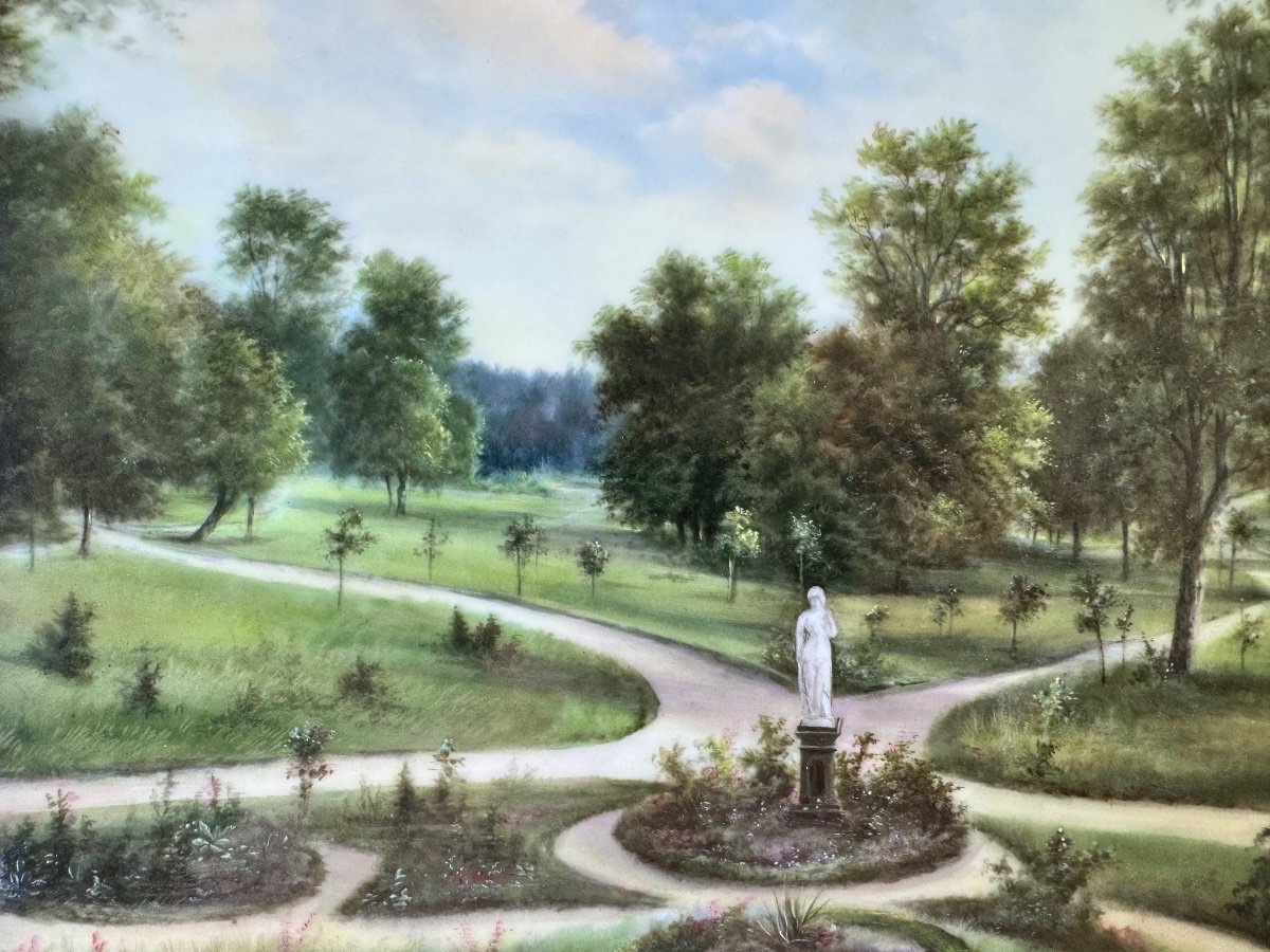 PEINTURE SUR PORCELAINE XIXÈME SIÈCLE. 45CMX39CM-photo-3